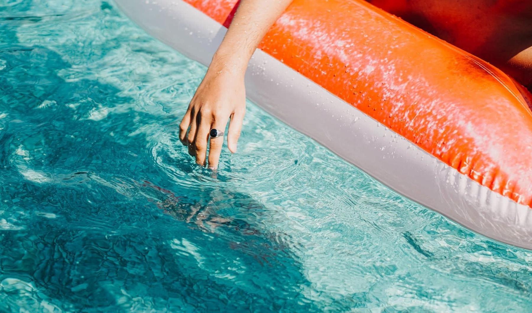 a person in a pool