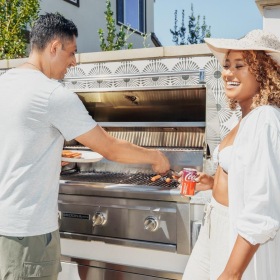 a man and a woman cooking